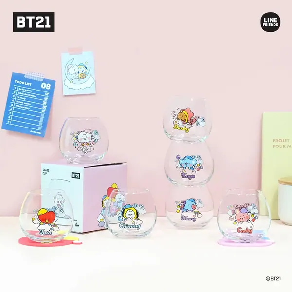 BT21 ROUND GLASS CUP OEM 제작 사례